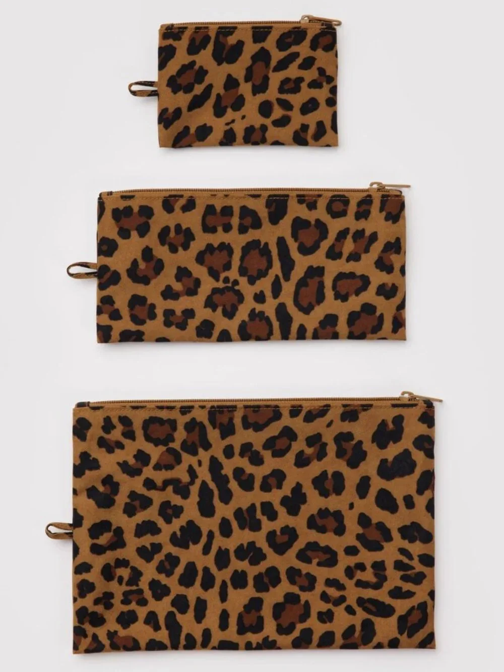 NWT Baggu Flat Pouch Set - Leopard
